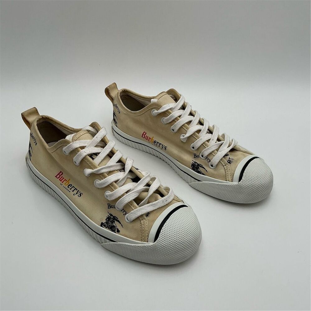 Burberry Canvas Printed Sneakers Multicolor Unisex Size 8
